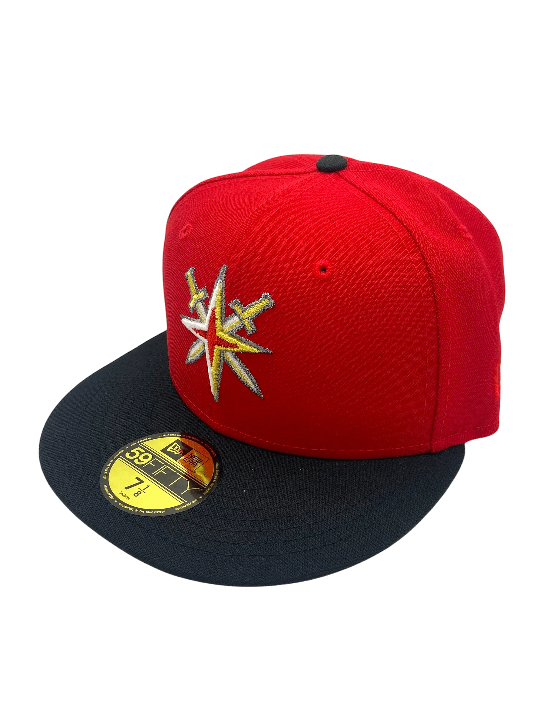 Adult Vegas Golden Knights New Era Red/Black Sharpened Iron Custom Side Patch 59FIFTY Fitted Hat - Men's - Image 5