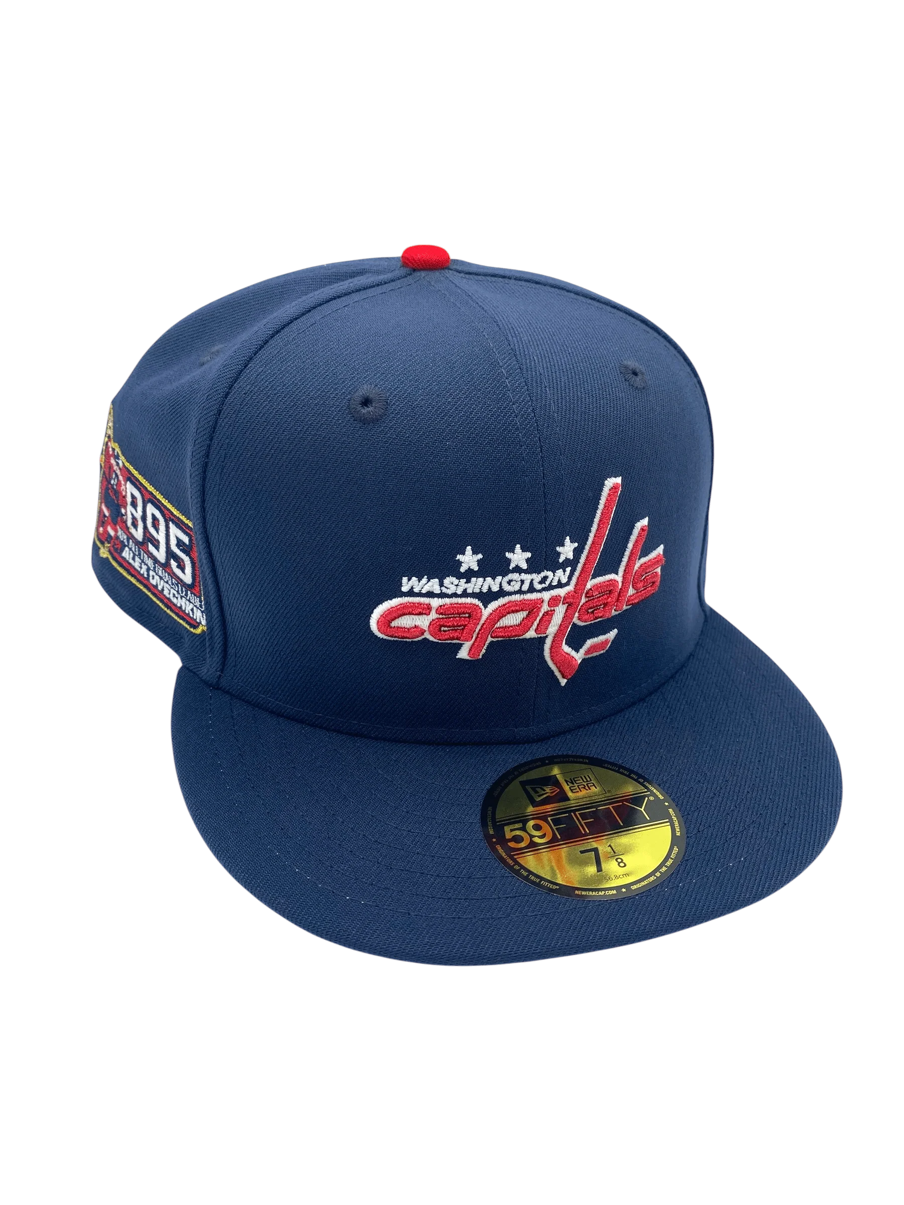 Adult Washington Capitals New Era Navy Mr. 895 Custom Side Patch 59FIFTY Fitted Hat - Men's