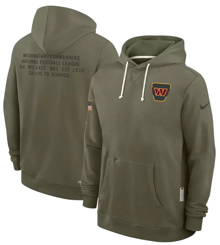 Adult Washington Commanders Nike Olive 2025 Salute to Service Sideline Hooded Sweatshirt - Men's