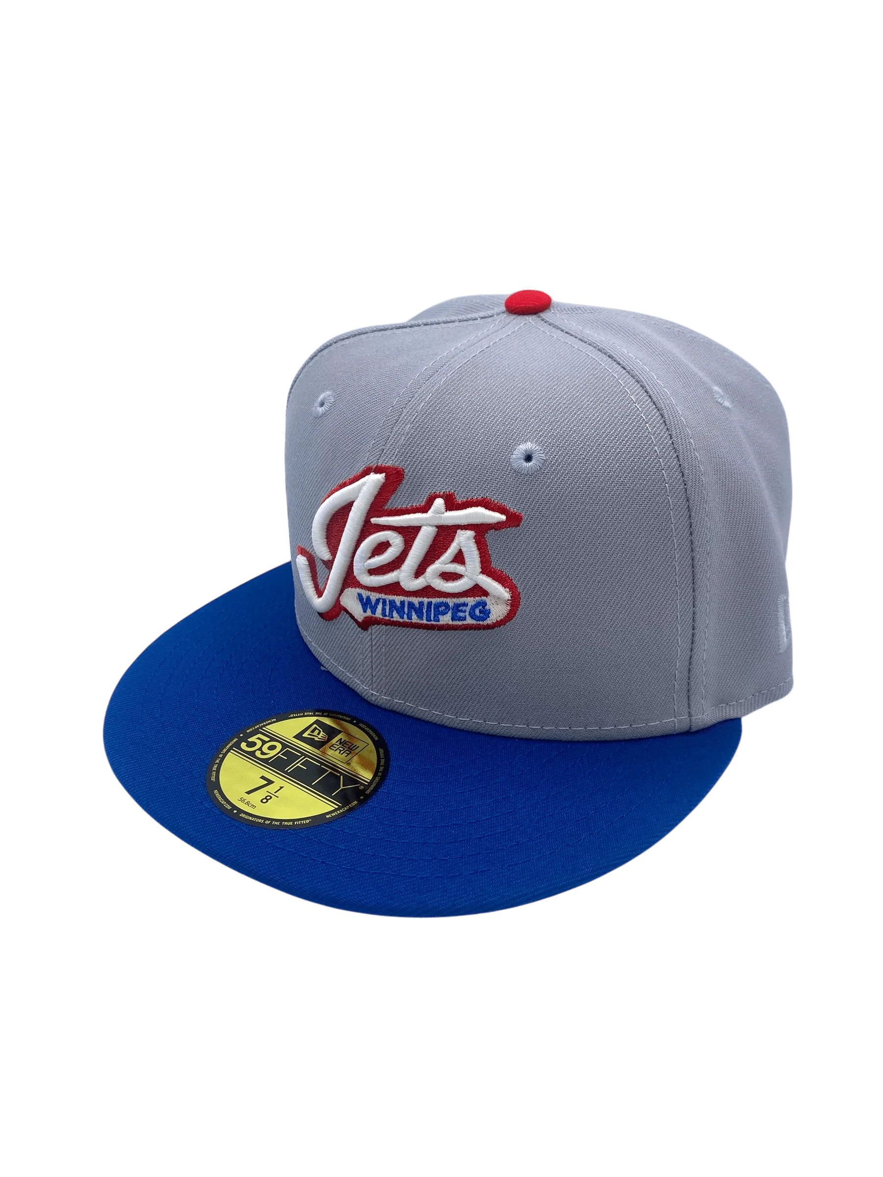 Adult Winnipeg Jets New Era Gray/Blue Retro Custom Side Patch 59FIFTY Fitted Hat - Men's - Image 4