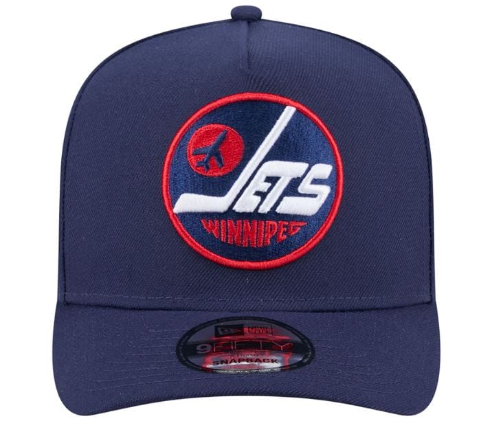 Adult Winnipeg Jets New Era Navy Retro A-Frame 9FIFTY Adjustable Snapback Hat -Men's - Image 4