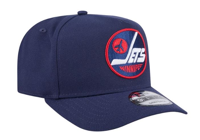 Adult Winnipeg Jets New Era Navy Retro A-Frame 9FIFTY Adjustable Snapback Hat -Men's - Image 5