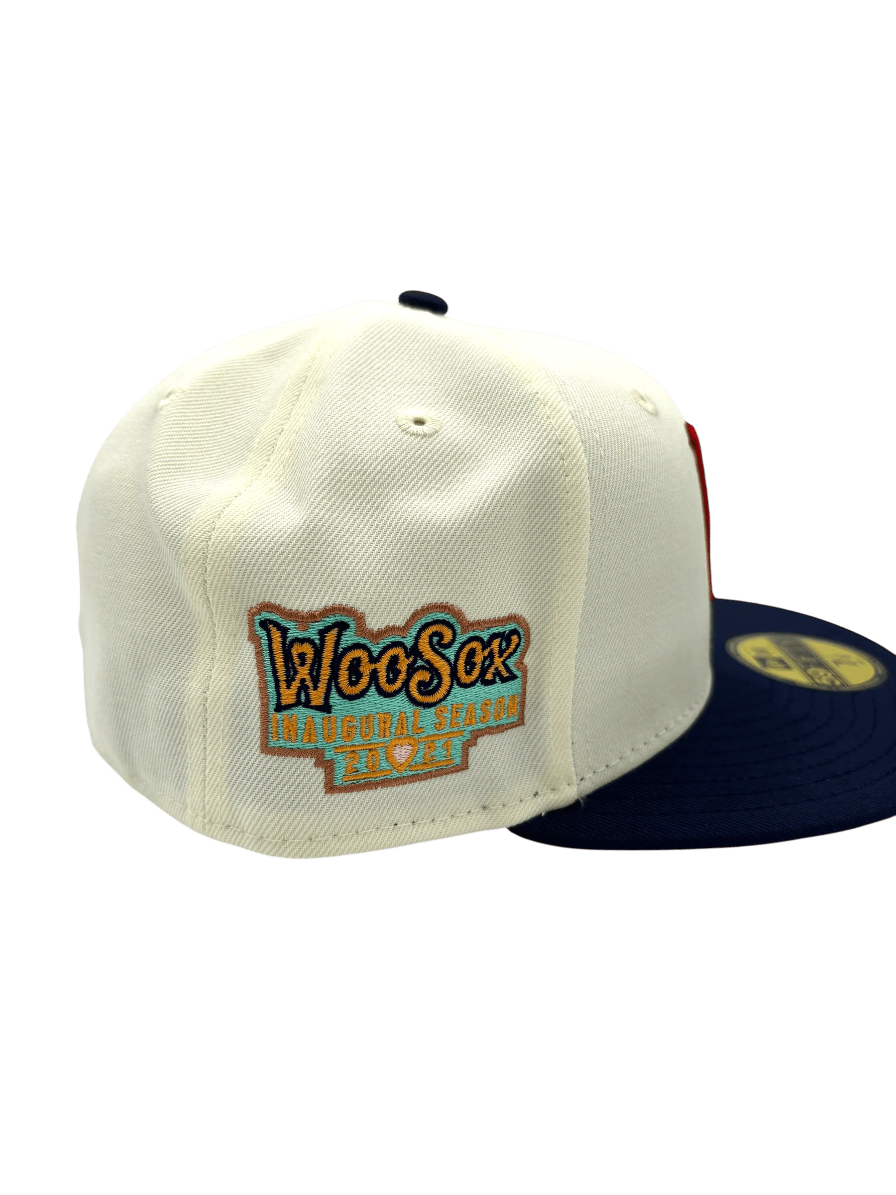 Adult Worcester Woo Sox New Era Chome/ Navy Custom 59FIFTY Fitted Hat - Men's - Image 3