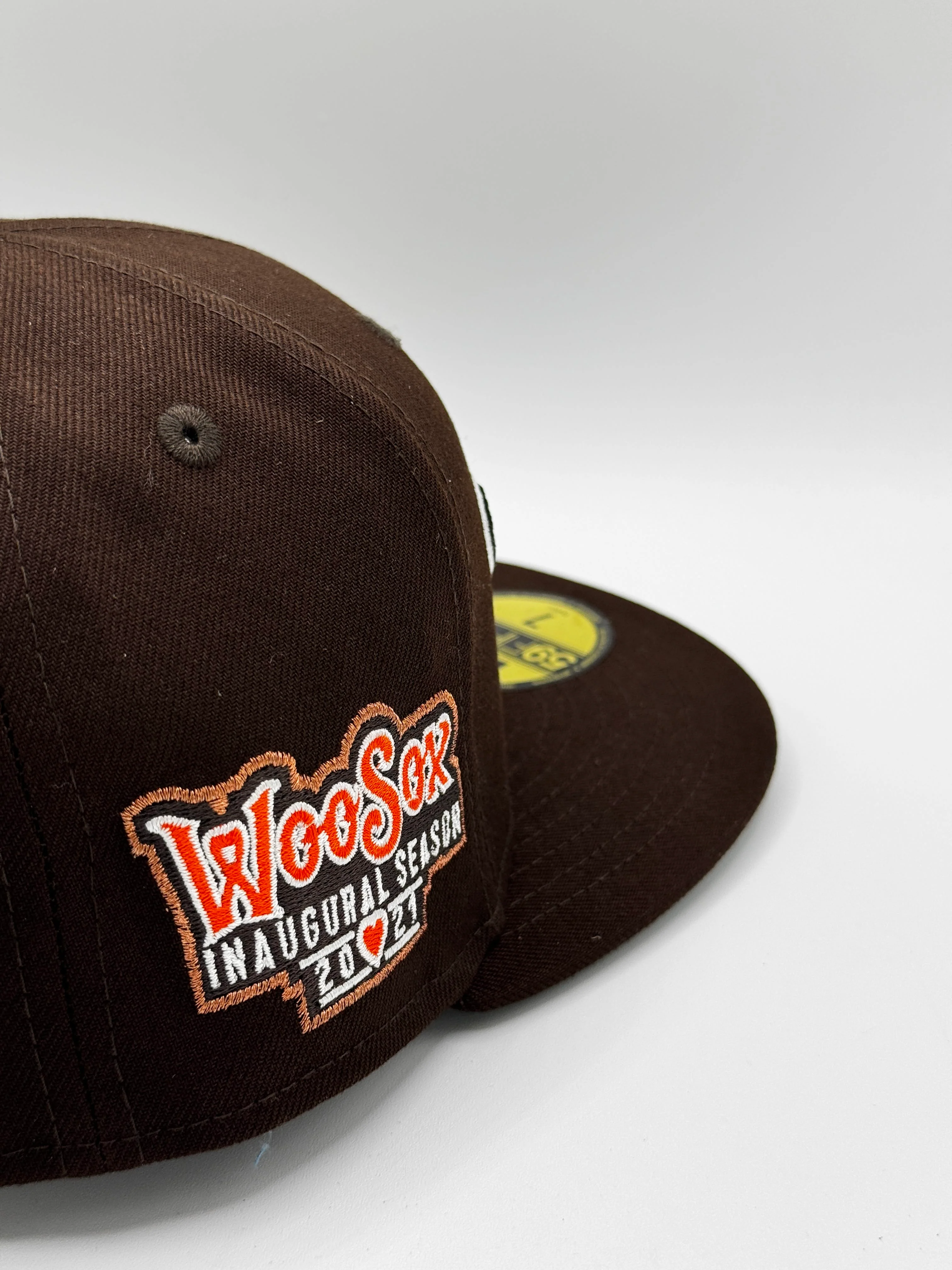 Adult Worcester Woo Sox New Era Brown Custom 59FIFTY Fitted Hat - Men's - Image 3