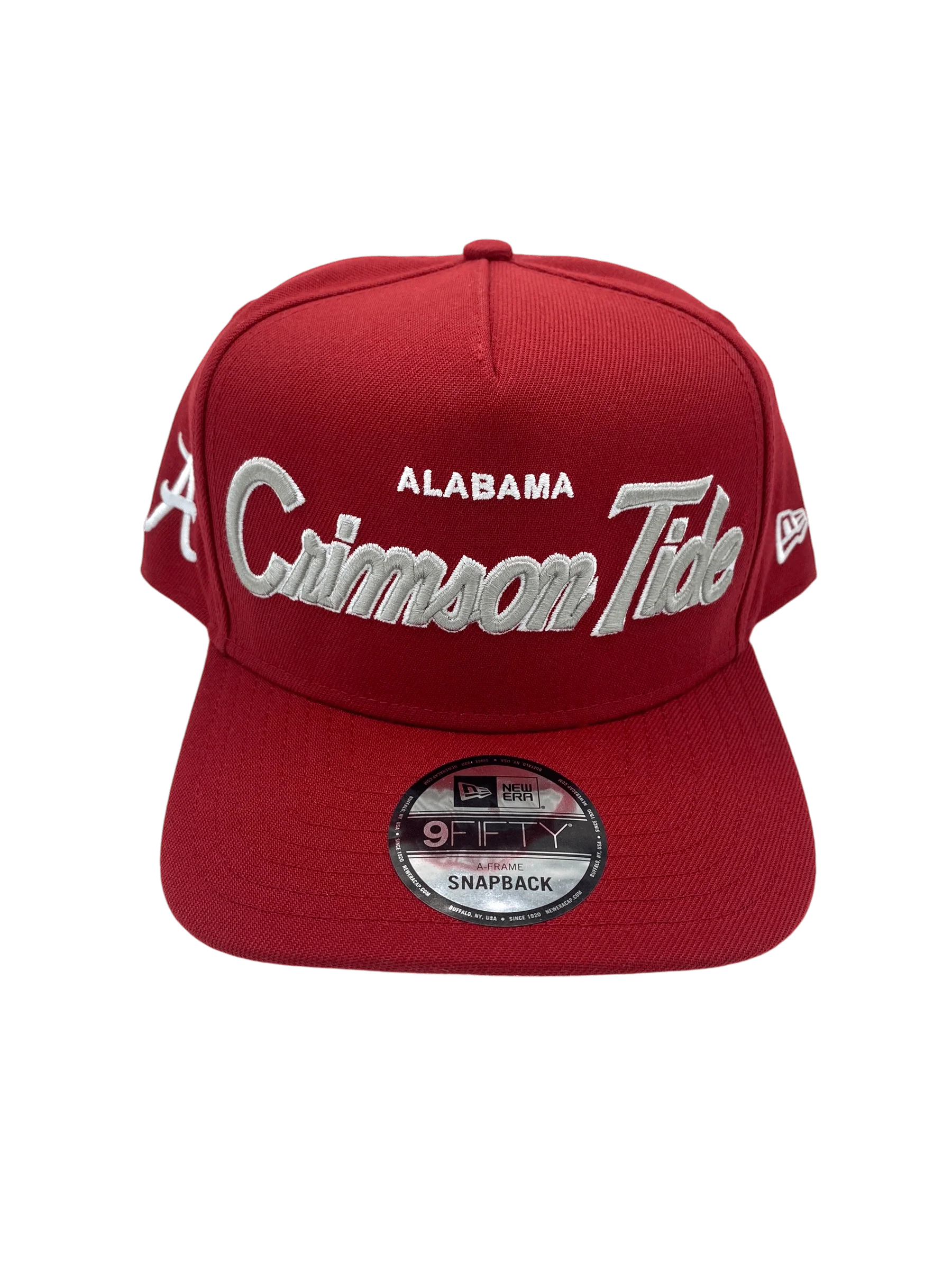Adult Alabama Crimson Tide New Era Crimson Script A-Frame 9FIFTY Adjustable Snapback Hat- Men's - Image 3
