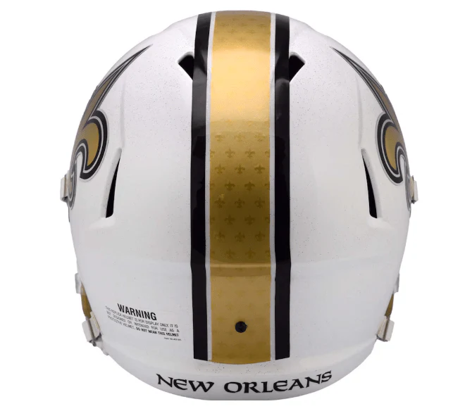All Ages New Orleans Saints Riddell 2025 White Alternate Replica Speed Full Size Helmet - Men's - Image 2
