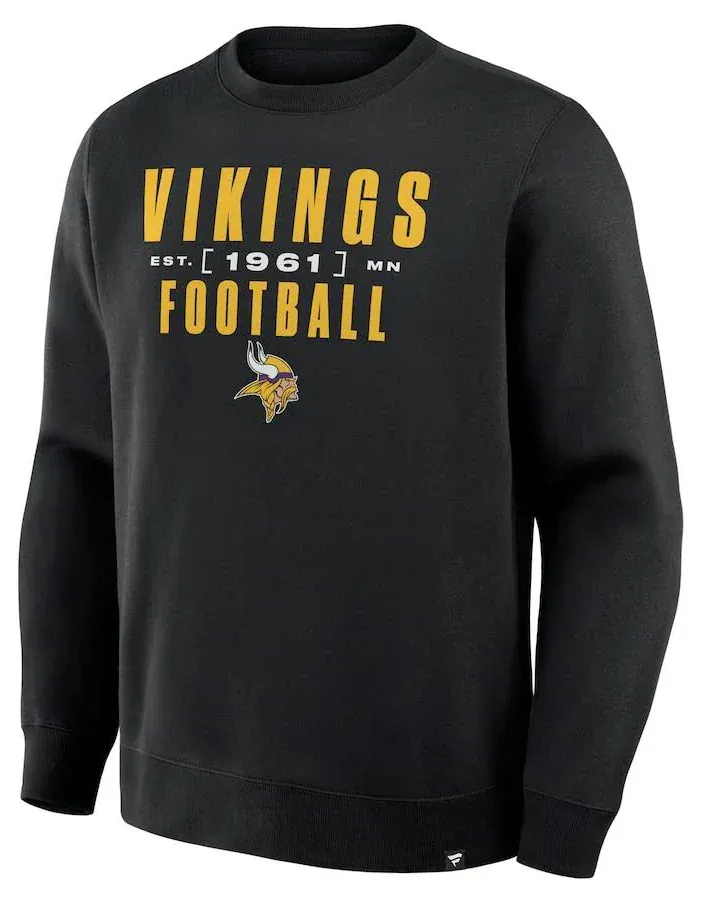Fanatics Minnesota Vikings Black Powerful Throw Legacy Pullover Sweatshirt - Men's