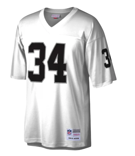 Adult Bo Jackson Los Angeles Raiders Mitchell & Ness NFL White Throwback Jersey - Men's - Image 3