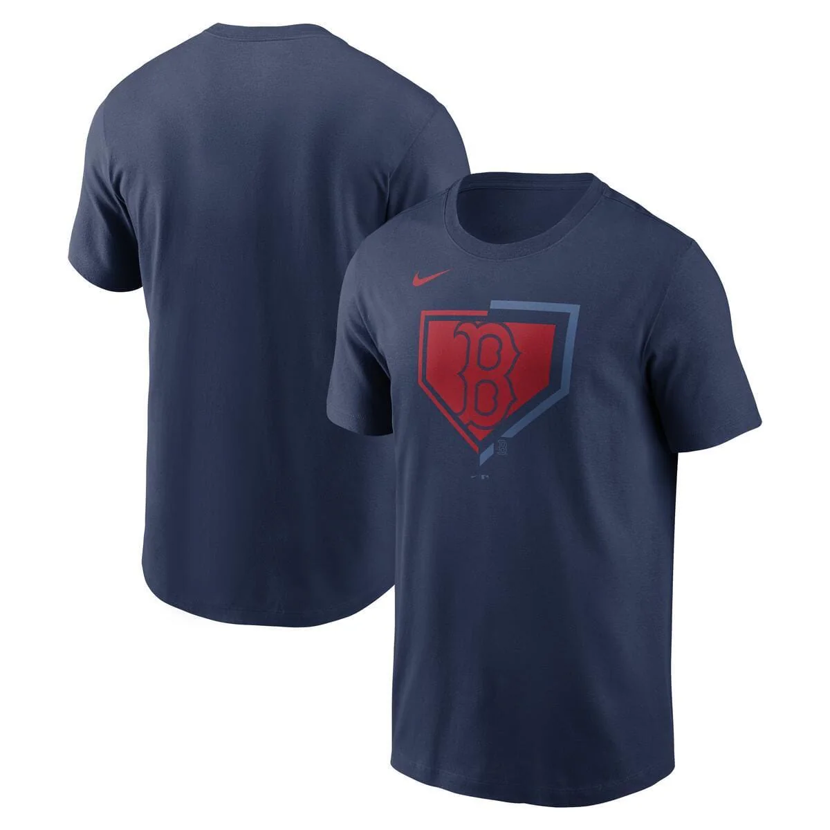 Boston Red Sox Navy Nike MLB Cotton Icon Home Plate Logo Short Sleeve T-Shirt - Men's - Image 3