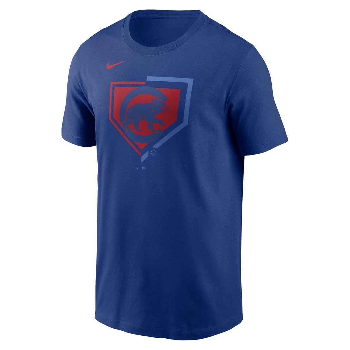 Chicago Cubs Blue Nike MLB Cotton Icon Home Plate Logo Short Sleeve T-Shirt - Men's