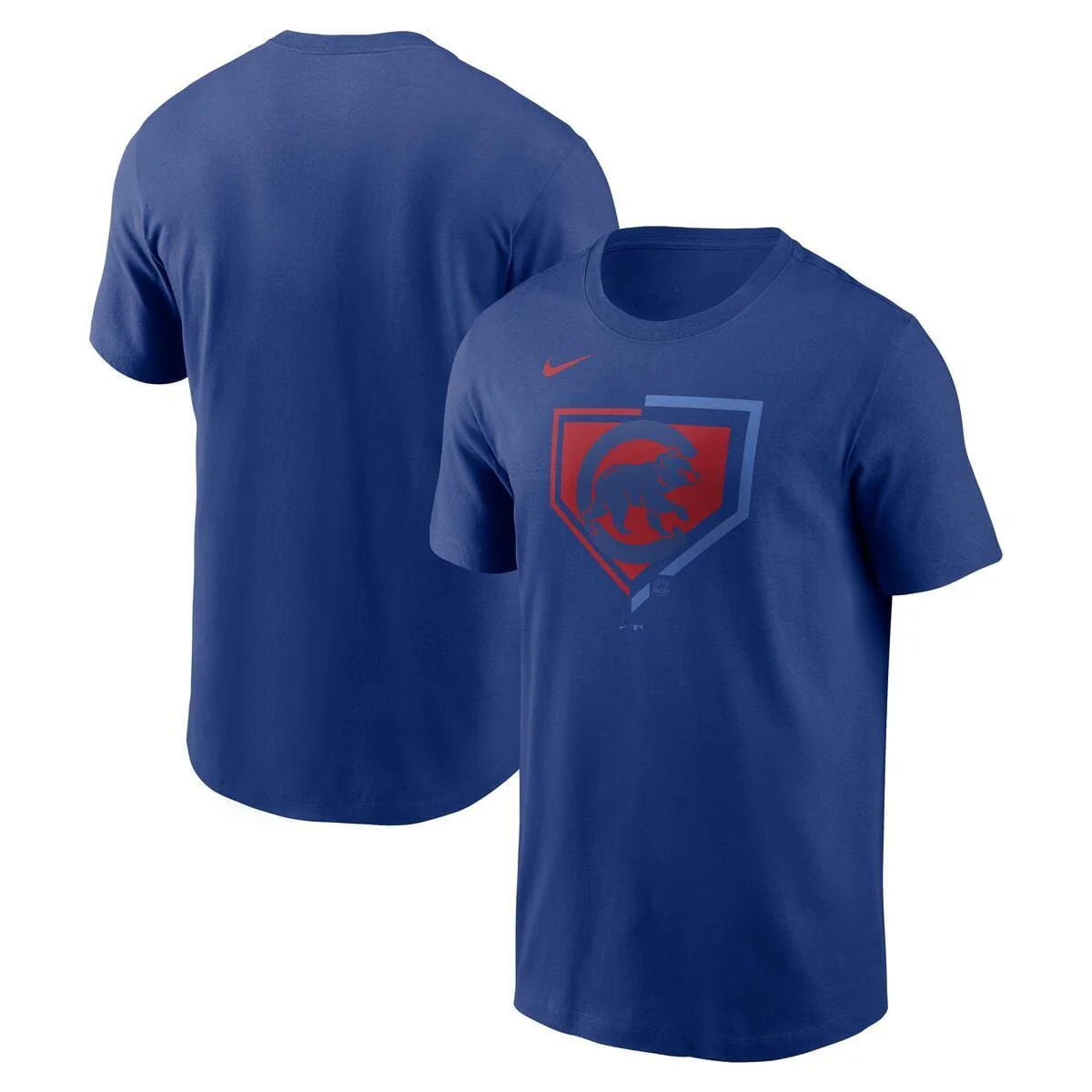 Chicago Cubs Blue Nike MLB Cotton Icon Home Plate Logo Short Sleeve T-Shirt - Men's - Image 3