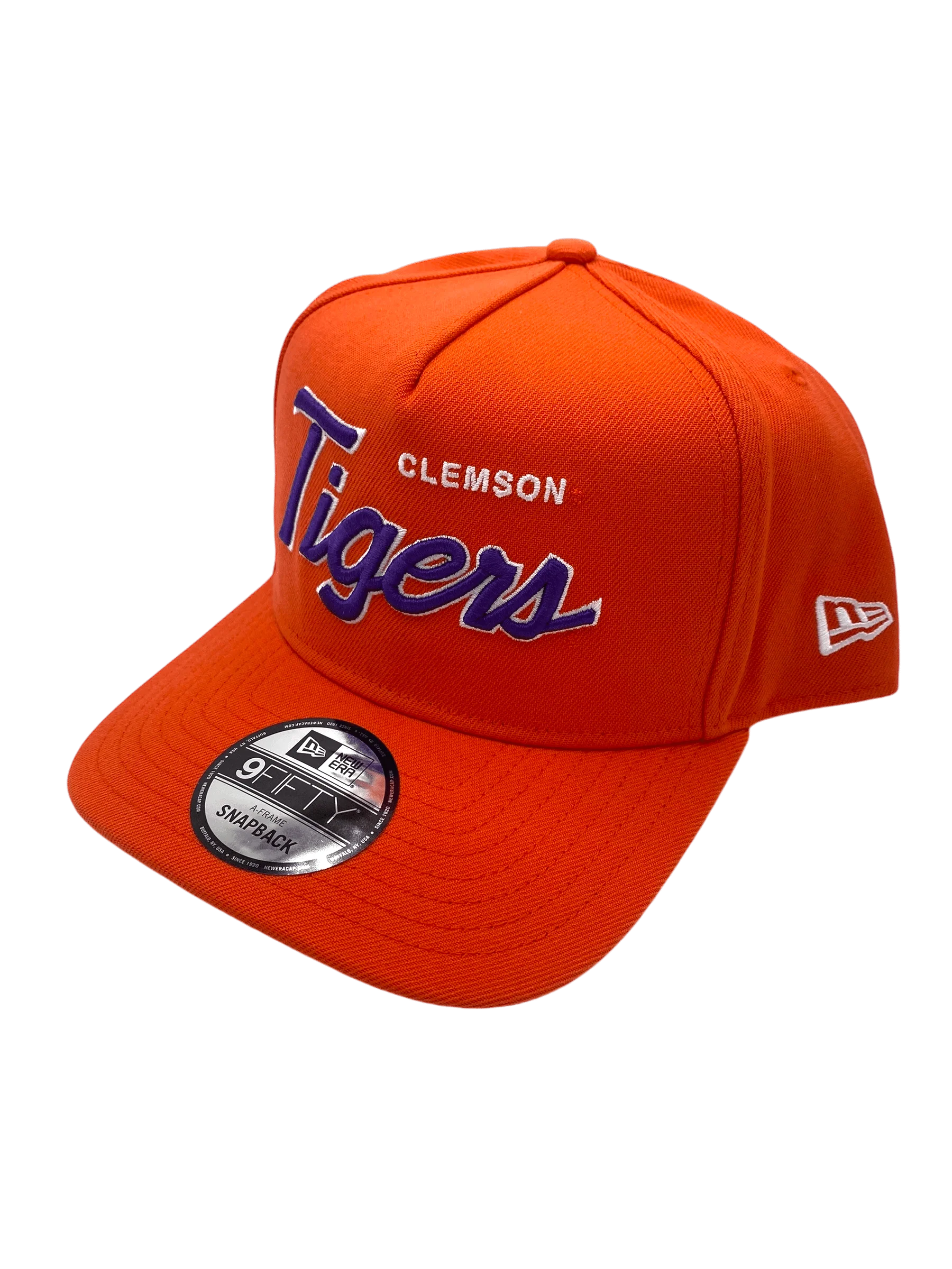 Adult Clemson Tigers New Era Orange Script A-Frame 9FIFTY Adjustable Snapback Hat- Men's - Image 4
