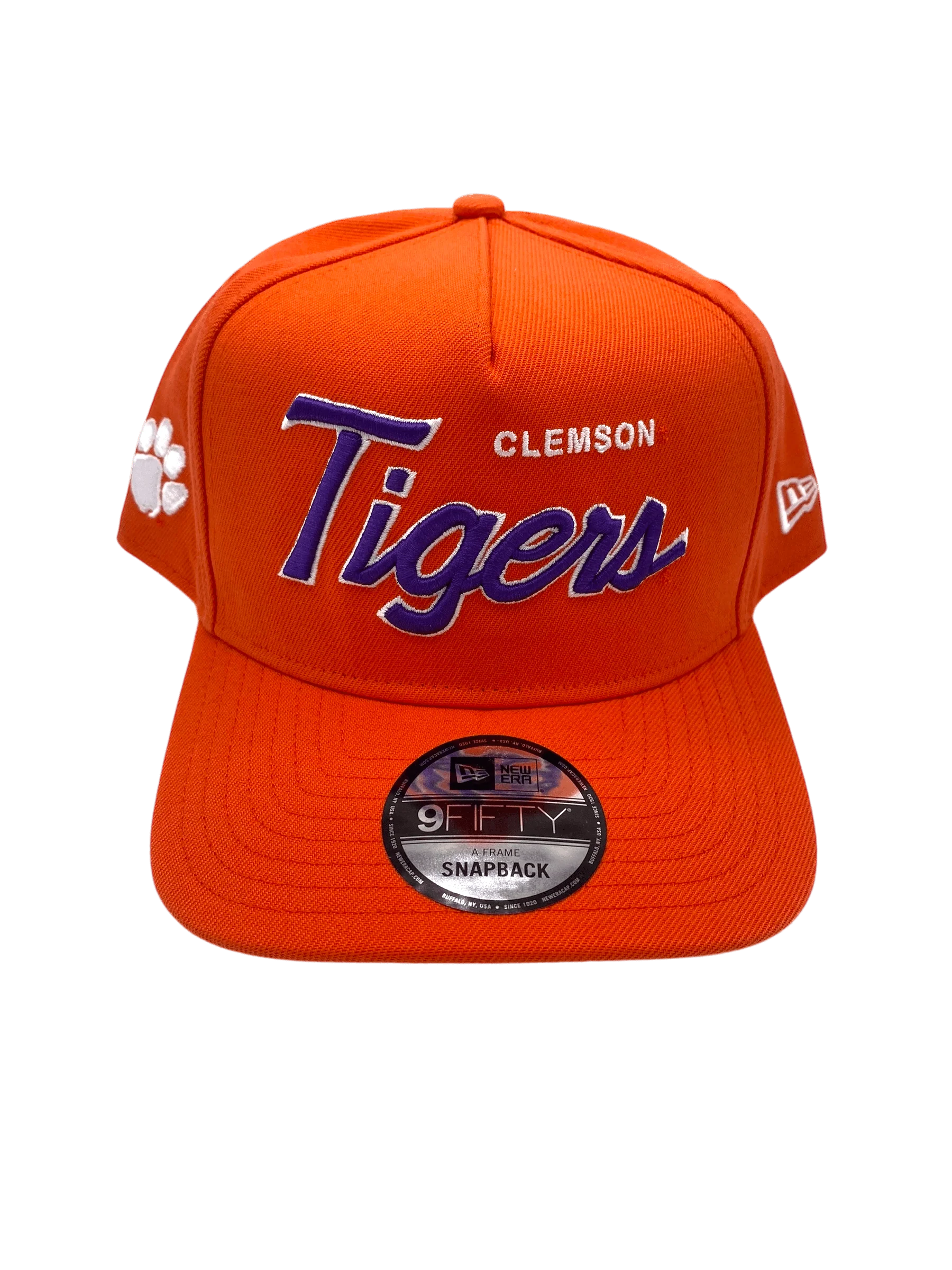 Adult Clemson Tigers New Era Orange Script A-Frame 9FIFTY Adjustable Snapback Hat- Men's - Image 5