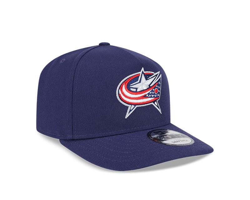 Adult Columbus Blue Jackets New Era Navy A-Frame 9FIFTY Adjustable Snapback Hat - Men's - Image 4