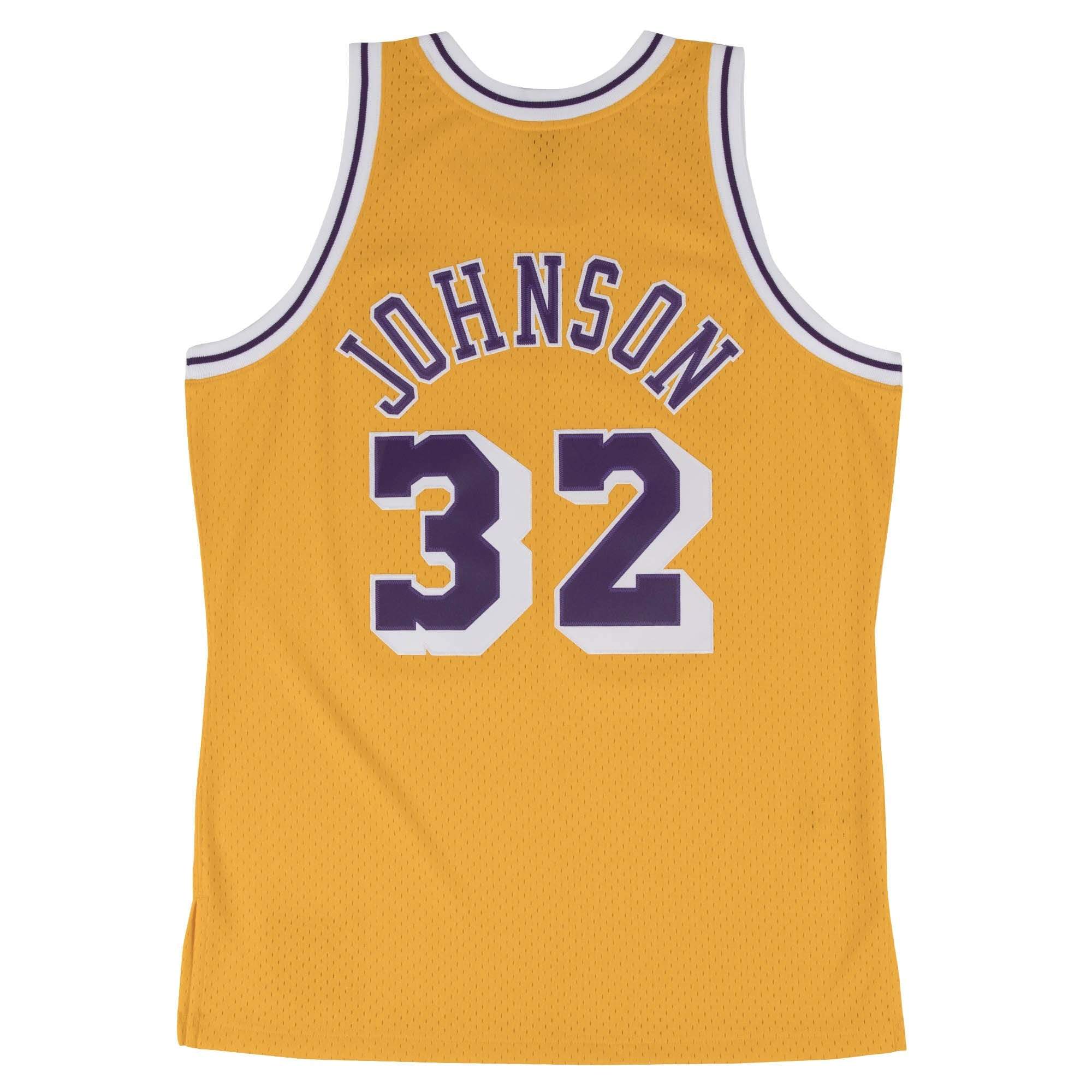 Adult Magic Johnson Los Angeles Lakers Mitchell & Ness Gold Throwback Swingman Jersey - Men's - Image 3