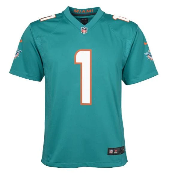 Youth Tua Tagovailoa Miami Dolphins Nike Aqua Game Jersey - Unisex - Image 3