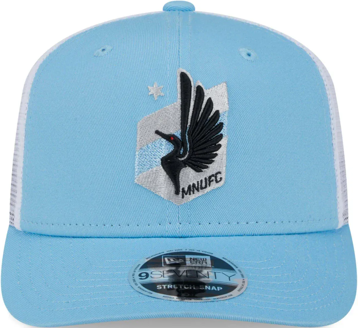 Adult Minnesota United FC Light Blue New Era 9Seventy Adjustable Trucker Hat - Men's - Image 2