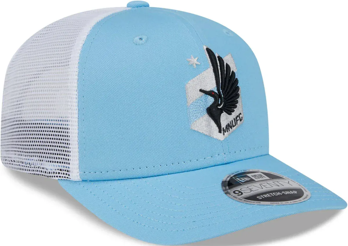 Adult Minnesota United FC Light Blue New Era 9Seventy Adjustable Trucker Hat - Men's - Image 3
