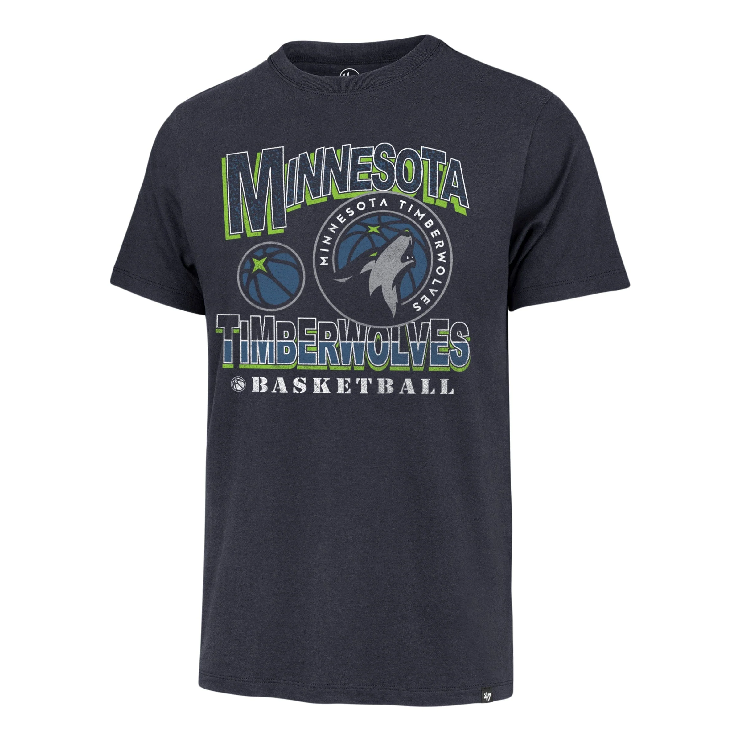 Adult Minnesota Timberwolves '47 Brand Navy Court Press Franklin T Shirt - Men's
