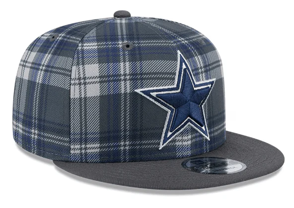 Adult Dallas Cowboys New Era Gray Bill 2024 Plaid Statement 9FIFTY Snapback Hat - Men's - Image 4