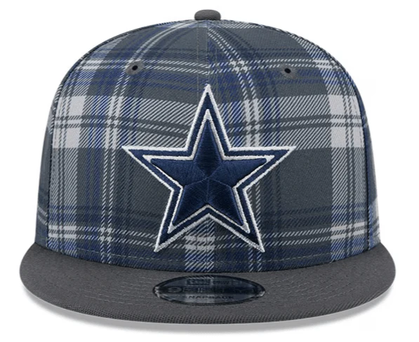 Adult Dallas Cowboys New Era Gray Bill 2024 Plaid Statement 9FIFTY Snapback Hat - Men's - Image 5