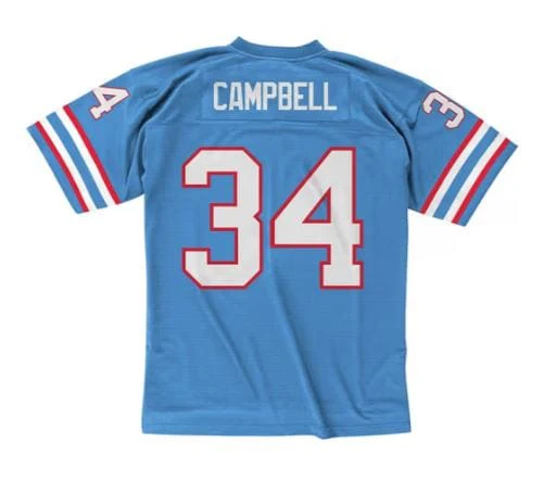 Adult Earl Campbell Houston Oilers Mitchell & Ness NFL 1980 Blue Throwback Jersey - Men's - Image 3