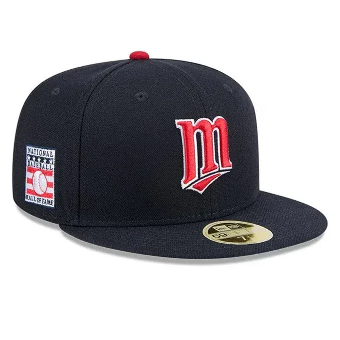 Minnesota Twins Navy 2025 Hall of Fame Weekend Cooperstown Side Patch 59Fifty Hat - Men's