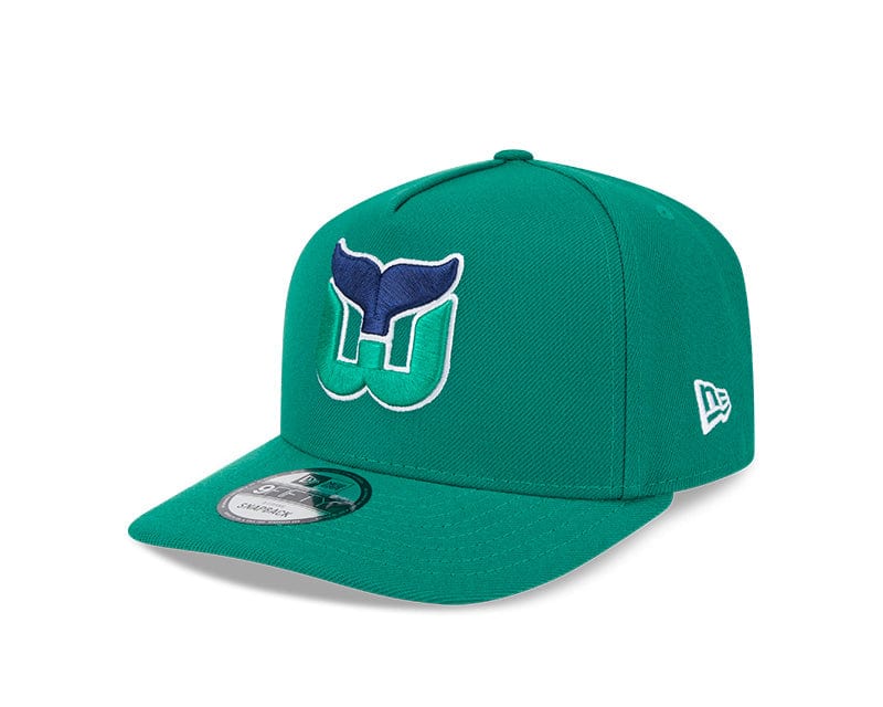 Adult Hartford Whalers New Era Green Retro A-Frame 9FIFTY Adjustable Snapback Hat - Men's