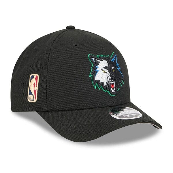 Adult Minnesota Timberwolves New Era Black Hardwood Classic 9FORTY Adjustable Hat - Men's - Image 3