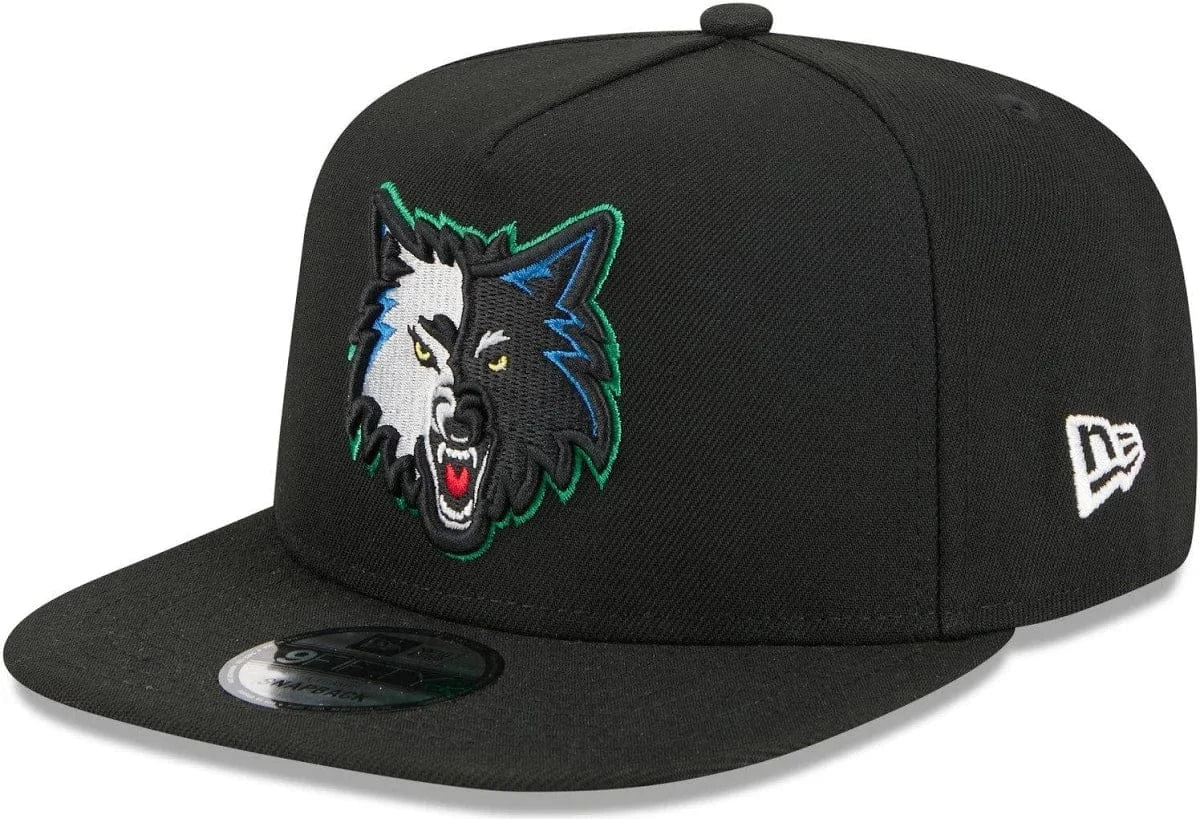 Adult Minnesota Timberwolves New Era Black Hardwood Classic 9FIFTY Snapback Hat - Men's