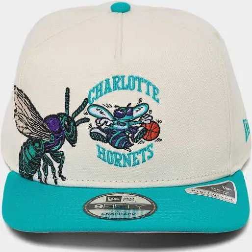 Adult Charlotte Hornets New Era Chrome Mascot Illustrated A-Frame 9FIFTY Adjustable Snapback Hat - Men's - Image 2
