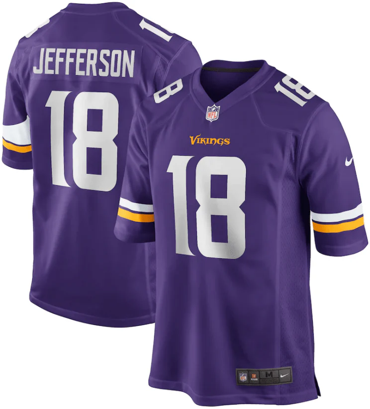 Adult Justin Jefferson Minnesota Vikings NFL Nike Purple Game Jersey - Men's