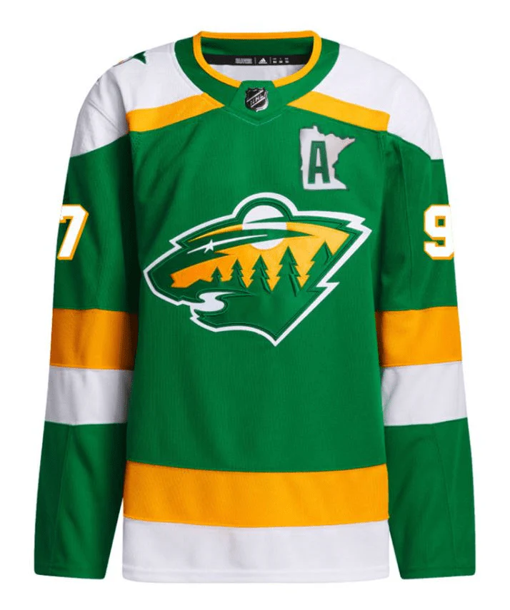 Adult Kirill Kaprizov Minnesota Wild adidas 2023 Green 3rd Jersey Alternate Authentic Player Jersey - Men's - Image 9