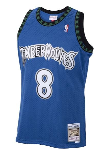 Adult Latrell Sprewell Minnesota Timberwolves 2001/02 Blue Mitchell & Ness Throwback Swingman Jersey - Men's - Image 3
