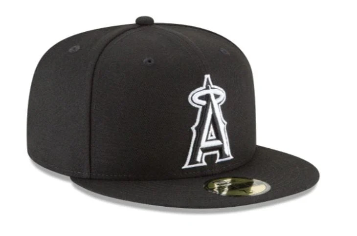 Adult Los Angeles Angels New Era Black and White Collection 59FIFTY Fitted Hat - Men's - Image 2