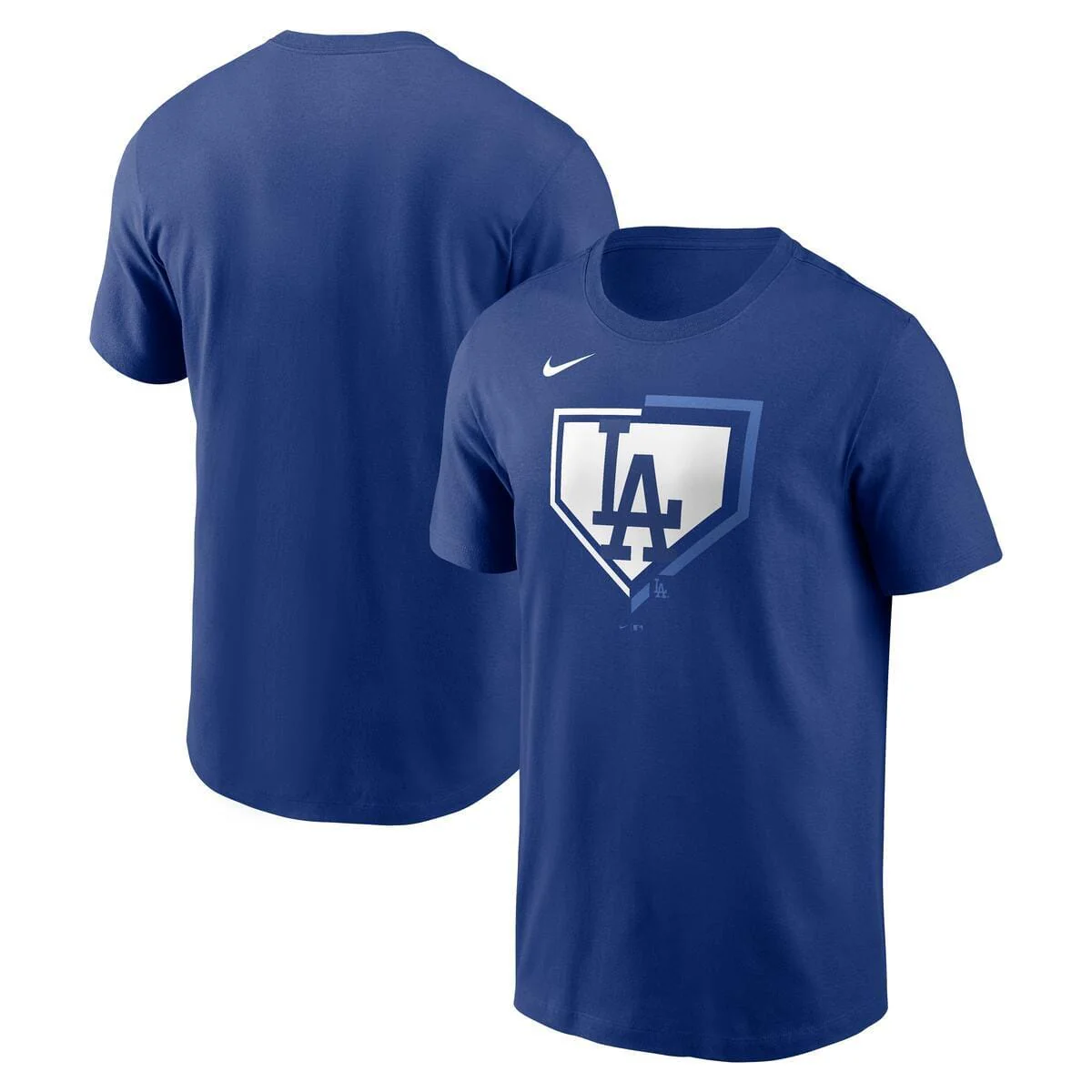 Los Angeles Dodgers Blue Nike MLB Cotton Icon Home Plate Logo Short Sleeve T-Shirt - Men's - Image 3