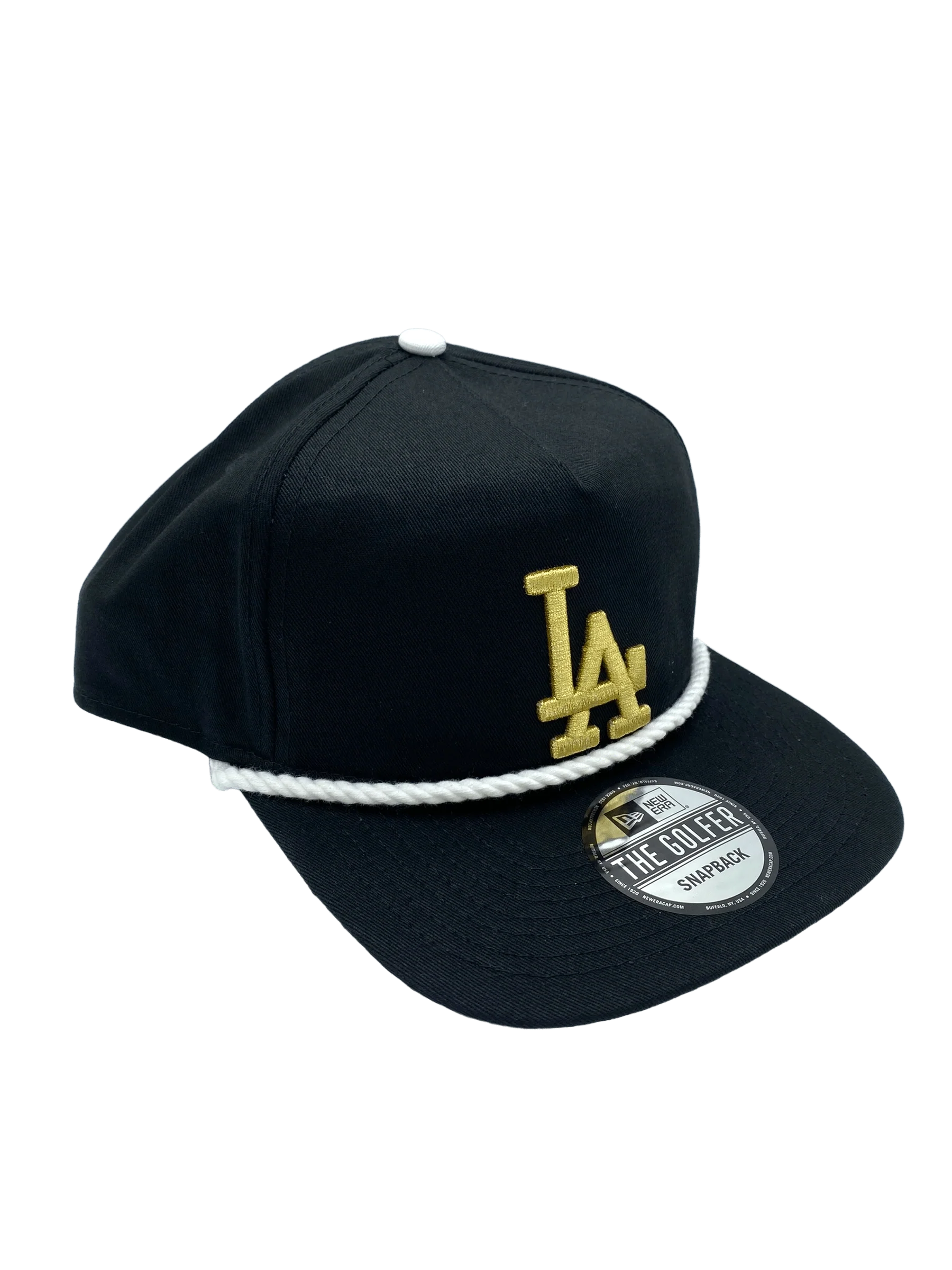 Adult Los Angeles Dodgers New Era Black/Gold Golfer Adjustable Snapback Hat - Men's - Image 4
