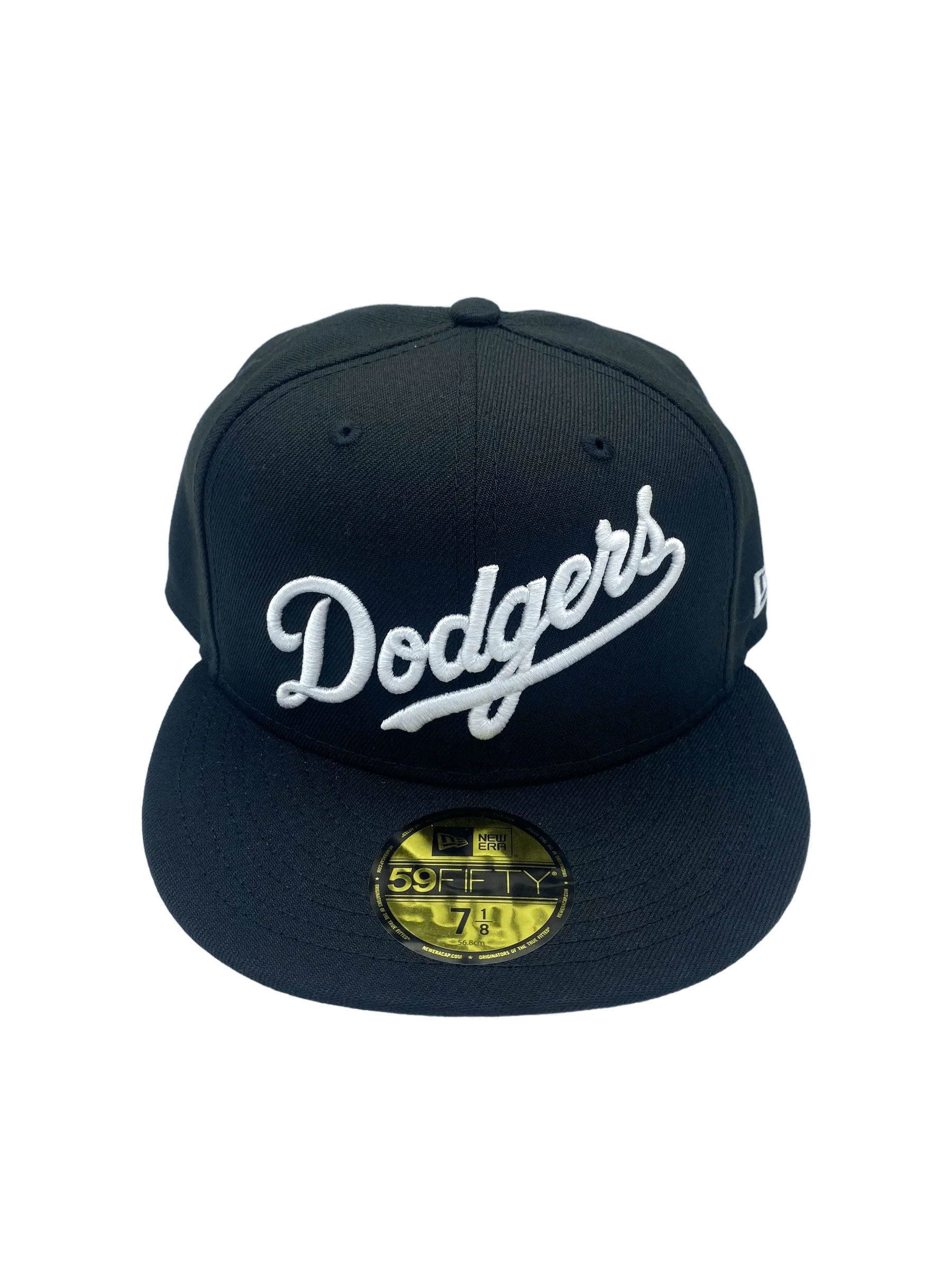 Adult Los Angeles Dodgers New Era Black/White Scripts 59FIFTY Fitted Hat - Men's - Image 3