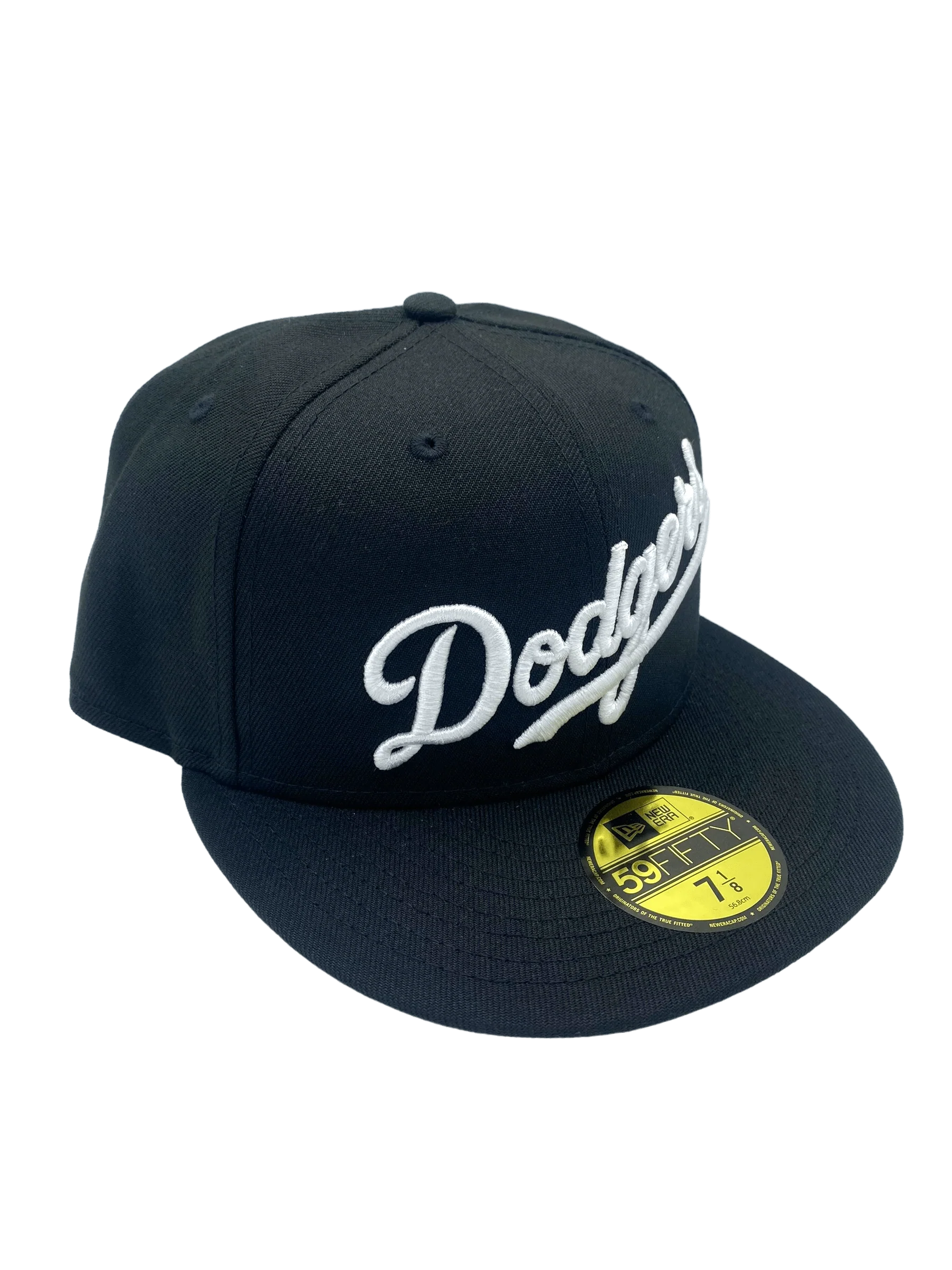 Adult Los Angeles Dodgers New Era Black/White Scripts 59FIFTY Fitted Hat - Men's - Image 4