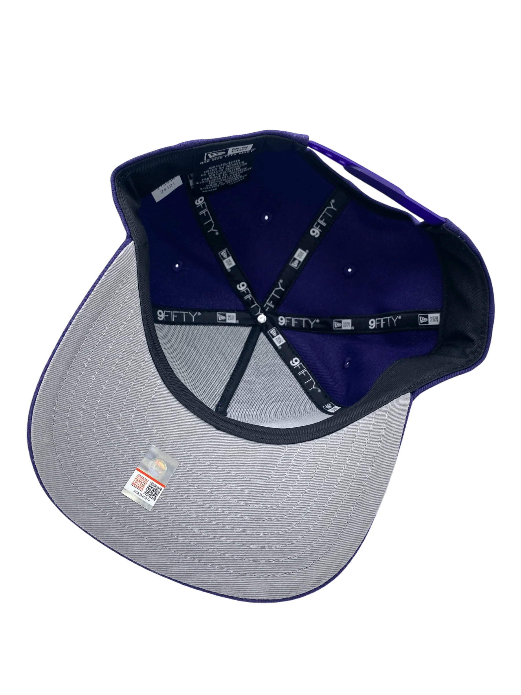Adult LSU Tigers New Era Purple Script A-Frame 9FIFTY Adjustable Snapback Hat- Men's - Image 6