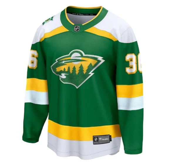 Adult Mats Zuccarello Minnesota Wild Fanatics 2023 Alternate Green Breakaway Player Jersey - Men's - Image 3