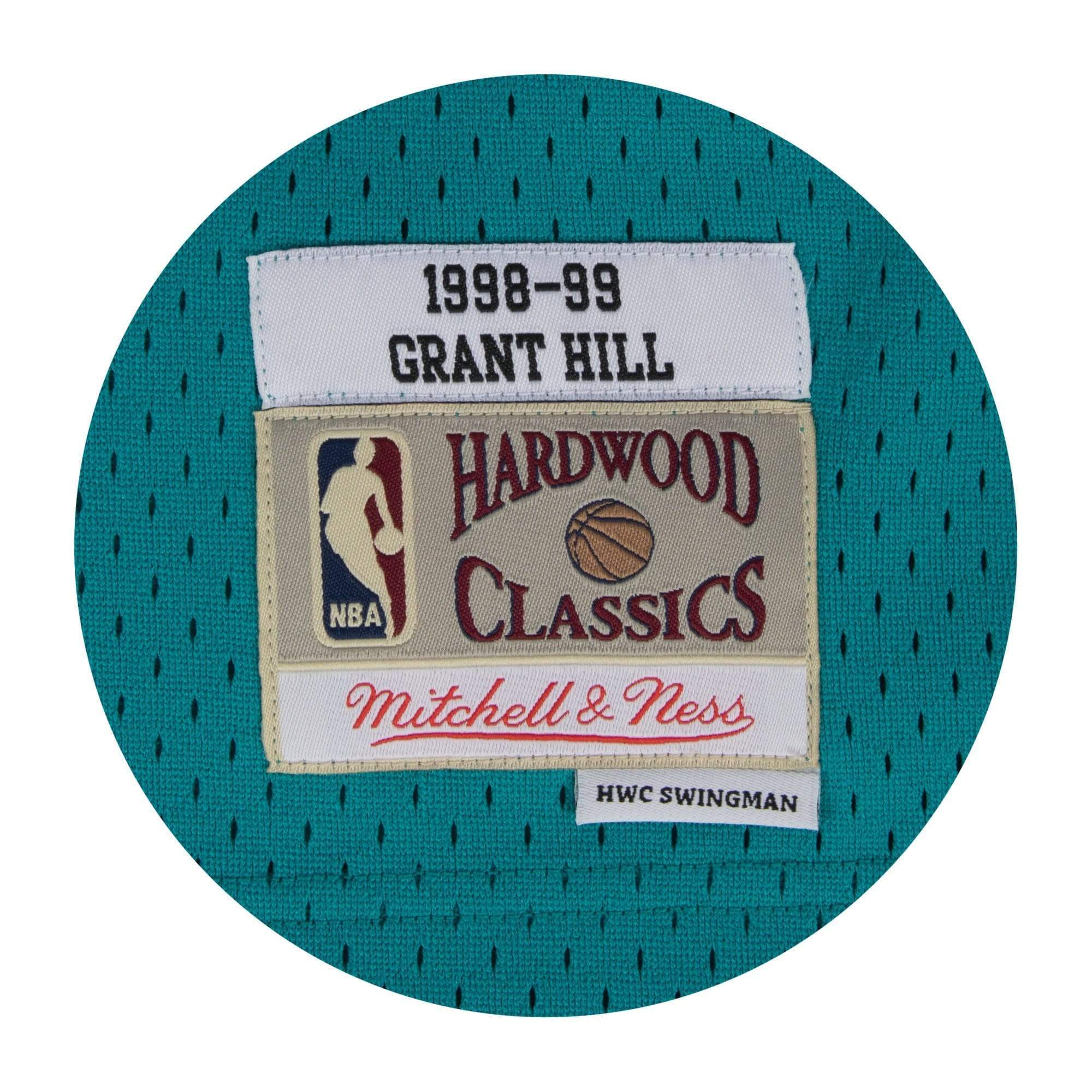 Adult Grant Hill Detroit Pistons Mitchell & Ness 1998-99 Teal Throwback Swingman Jersey - Men's - Image 3