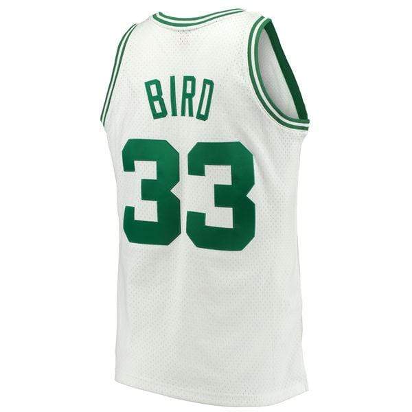 Adult Larry Bird Boston Celtics Mitchell & Ness White Throwback Swingman Jersey - Men's - Image 3