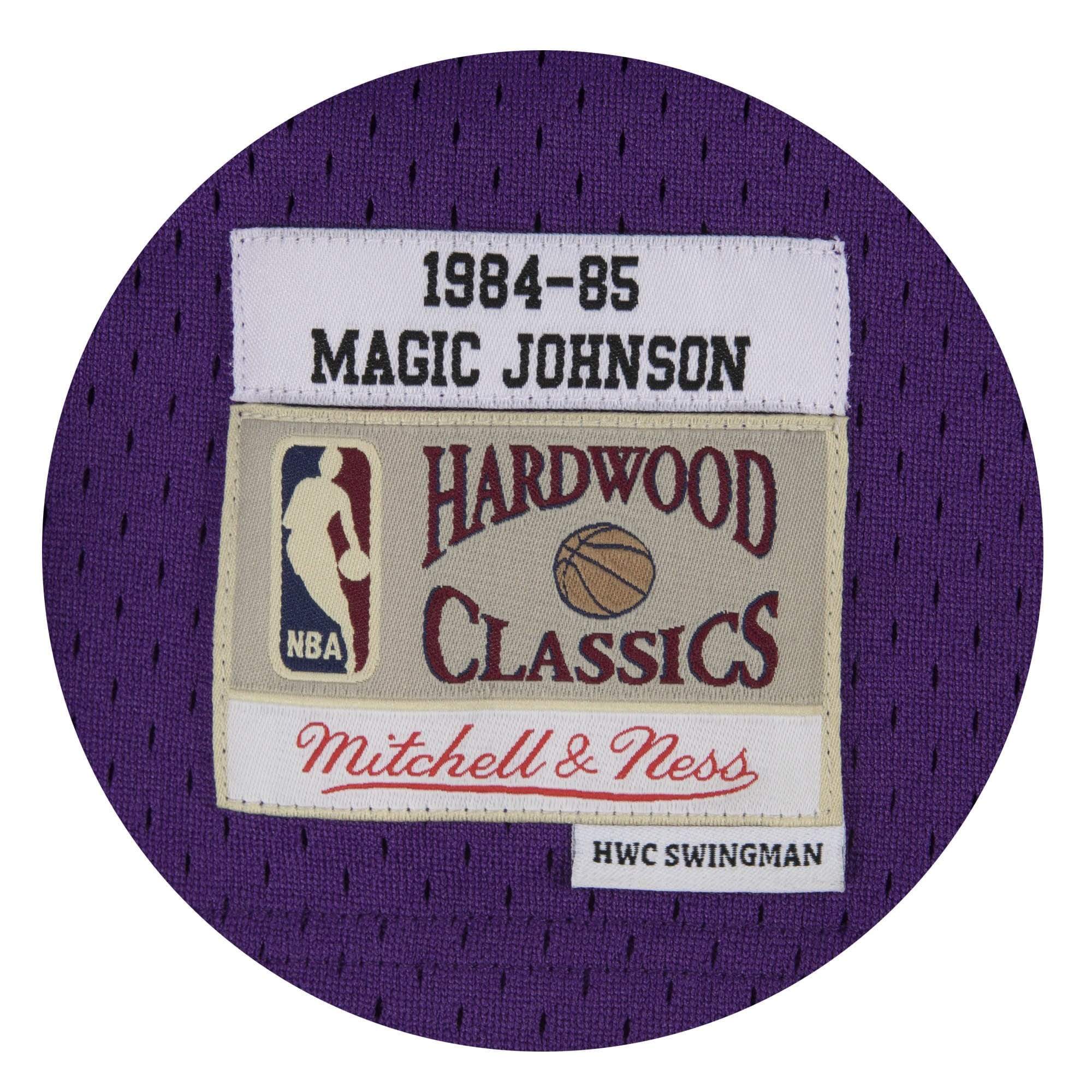 Adult Magic Johnson Los Angeles Lakers Mitchell & Ness NBA Purple Throwback Swingman Jersey - Men's - Image 3