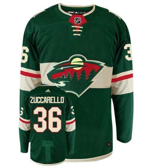 Adult Mats Zuccarello Minnesota Wild adidas Green Authentic Player Jersey - Men's - Image 2