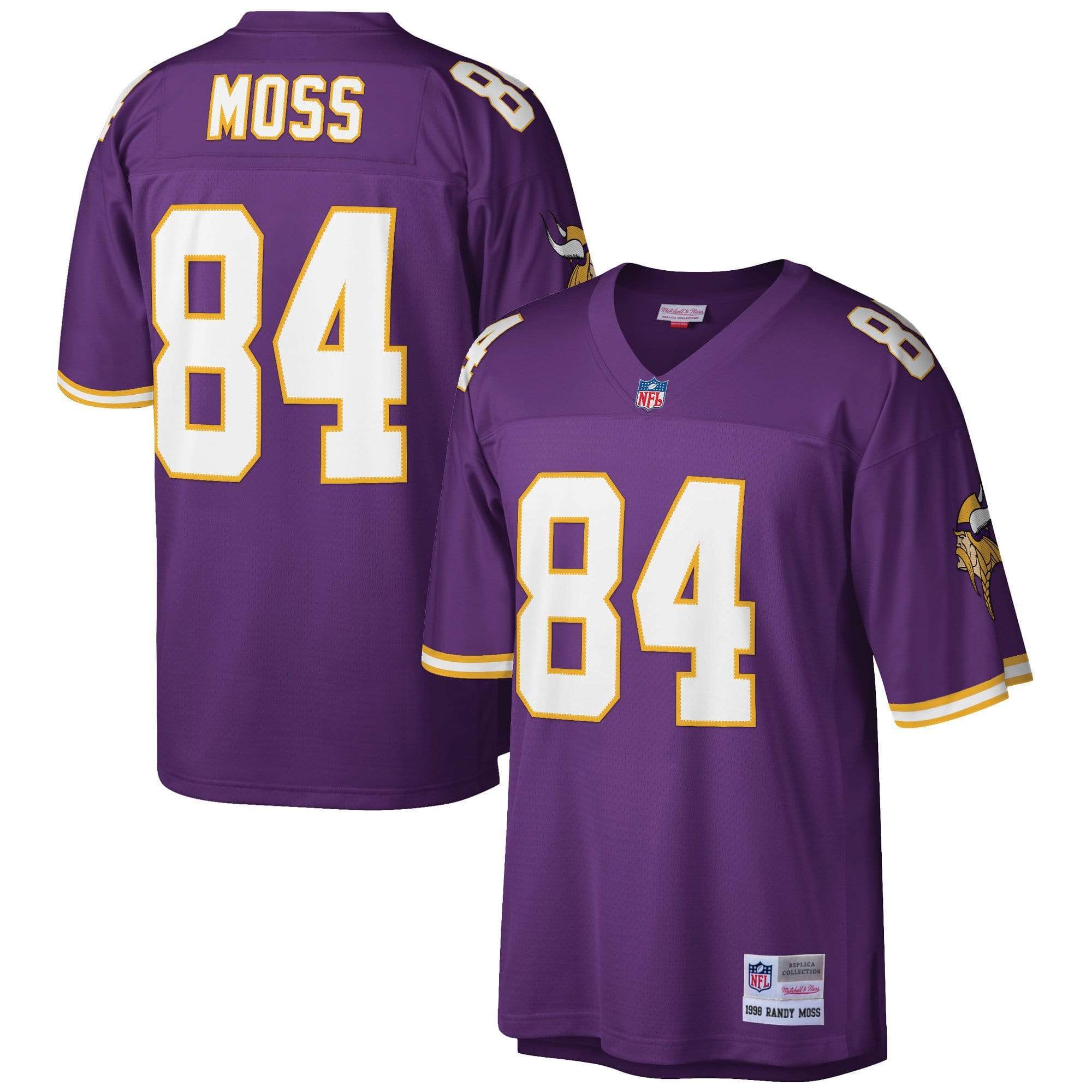 Adult Randy Moss Minnesota Vikings Mitchell & Ness NFL 1998 Purple Throwback Jersey - Men's - Image 3