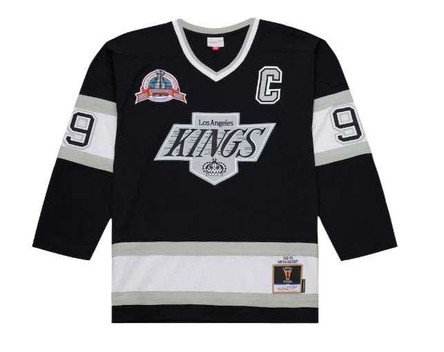Adult Wayne Gretzky Los Angeles Kings Mitchell & Ness 1992-93 Black Home Power Play Jersey - Men's - Image 3