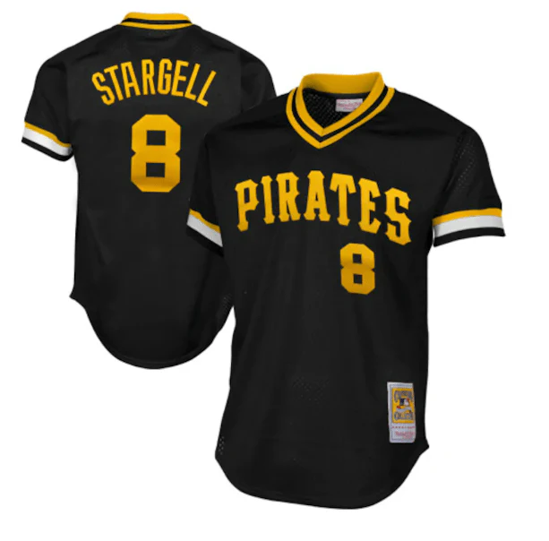 Adult Willie Stargell Pittsburgh Pirates Mitchell & Ness Black 1982 Cooperstown Mesh Batting Practice Jersey - Men's