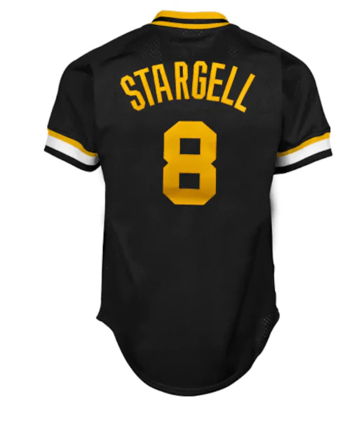 Adult Willie Stargell Pittsburgh Pirates Mitchell & Ness Black 1982 Cooperstown Mesh Batting Practice Jersey - Men's - Image 3