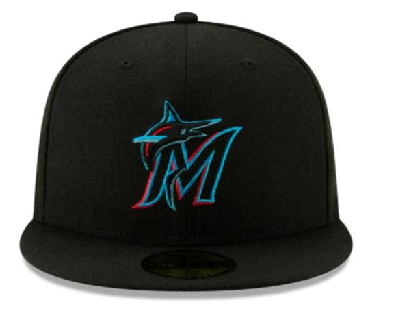 Adult Miami Marlins New Era Black On-Field Authentic Collection 59FIFTY Fitted Hat - Men's - Image 3
